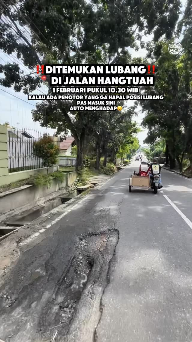 Berhati-hati dengan Lubang di Jalan Hangtuah Pekanbaru