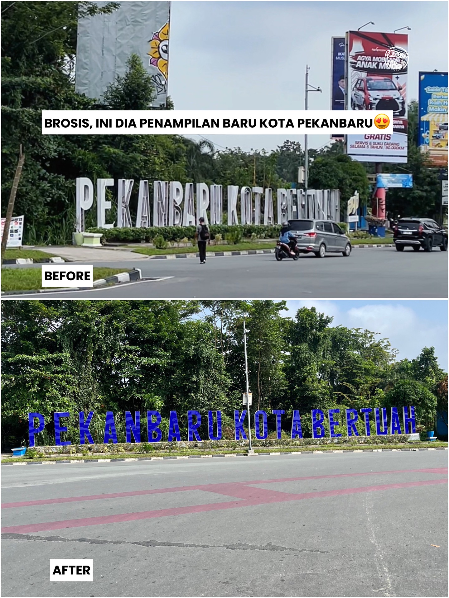 Monumen Selamat Datang Pekanbaru Kini Lebih Cerah