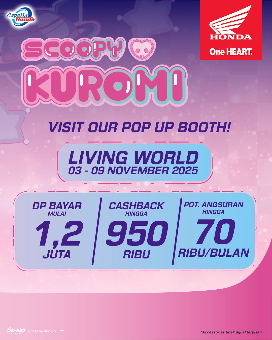 Pop Up Booth Honda Scoopy x Kuromi Pekanbaru