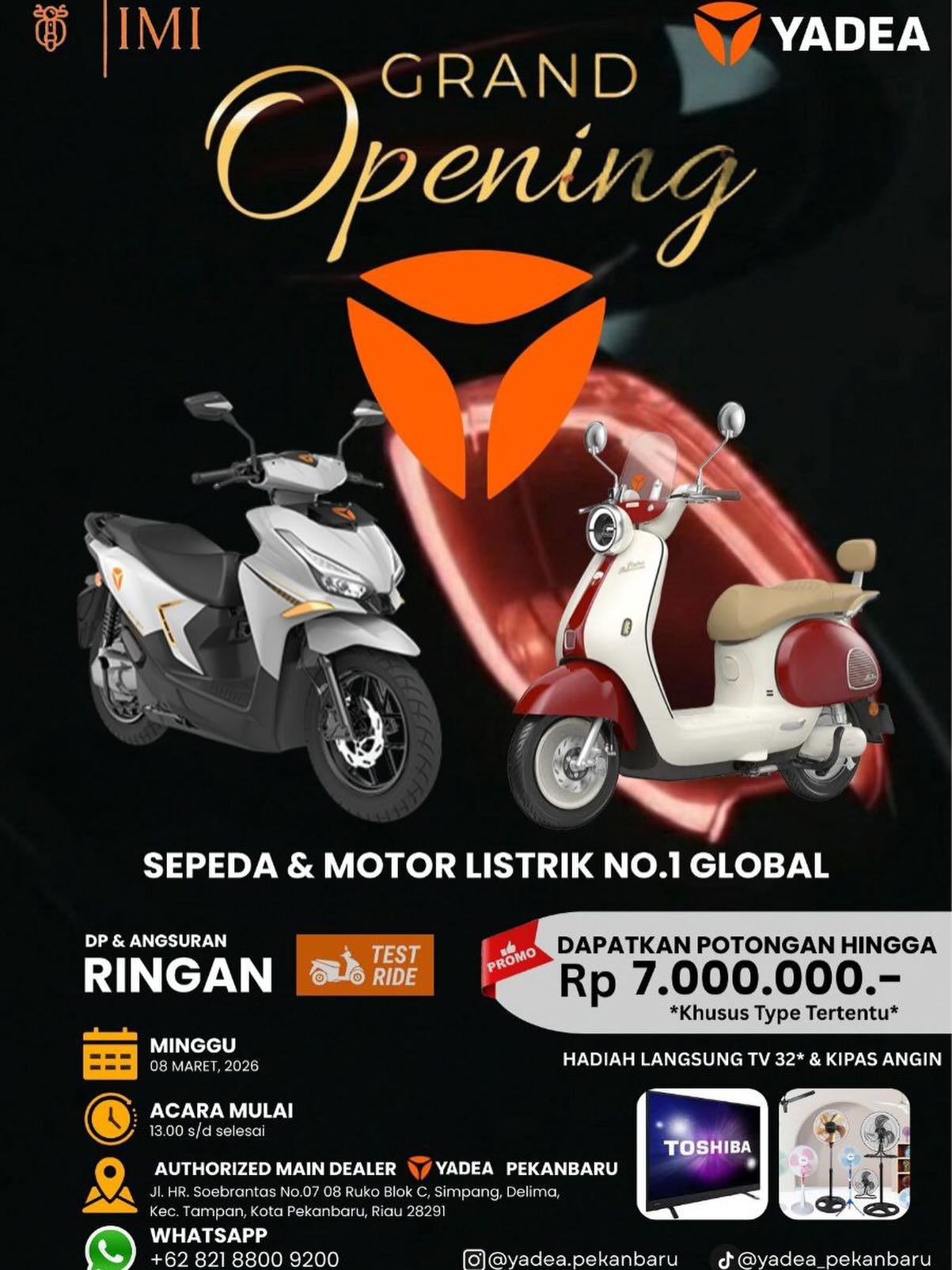 Pekanbaru雅迪电动车盛大开幕