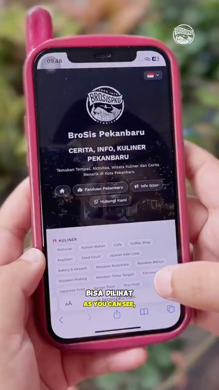 Sekarang kalau mau lihat review di Pekanbaru, jadi lebih mudah lewat website brosispku.com

Kategori kontennya banyak, dan bisa kita set sendiri mau lihat yang mana.

Di sini, keterangan dan infonya udah lengkap dari harga, alamat, sampai fasilitas tempat yang kami review.

Kemudian juga ada kolom pencarian, jadi mau lihat postingan lama BroSisPKU, tinggal search aja.

Website ini bisa multibahasa, ada 7 bahasa yang bisa kita set, dari Bahasa Indonesia, Inggris, Bahasa Melayu, Mandarin, Jepang, Arab, dan Korea.

Jadi, kalau teman-teman dari luar negeri mau lihat review, bisa set sesuai bahasa yang dipahami.

Yuk, coba cek website brosispku.com sekarang ya!
_
🔥 Ada apa di Pekanbaru? Cek review @brosispku

🌟 Cek beragam highlight di Instagram @brosispku

🍻 Ingin tampil di brosispku? Hubungi WA tim iklan @brosispku di bio

🌐 Follow juga IG: @brosiskerja @brosisdeal @brosisid @brosisproperty

#brosispku #pku #pekanbaru #SeputarPKU #BroSisPKUContentShinta