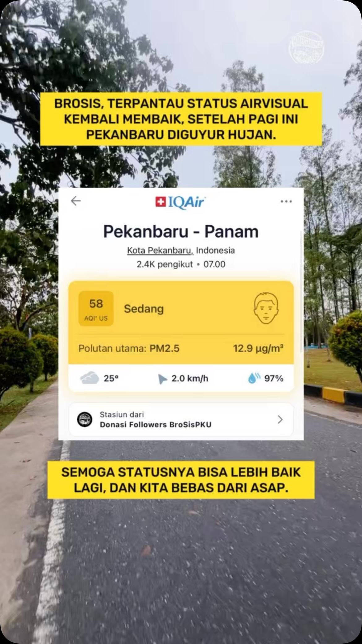 Pekanbaru Air Quality Improves After Morning Rain