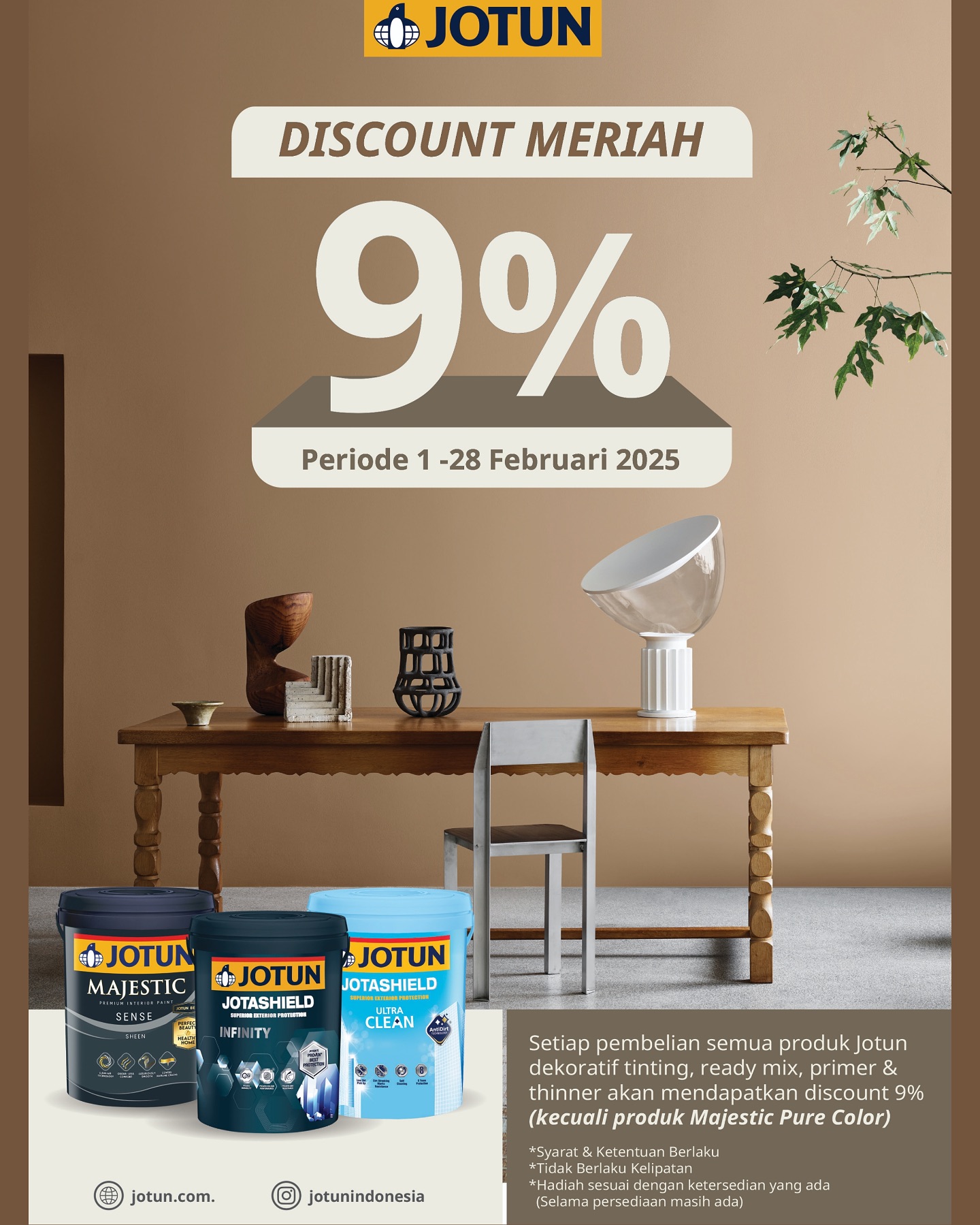 Nikmati Diskaun 9% Jotun di Pekanbaru