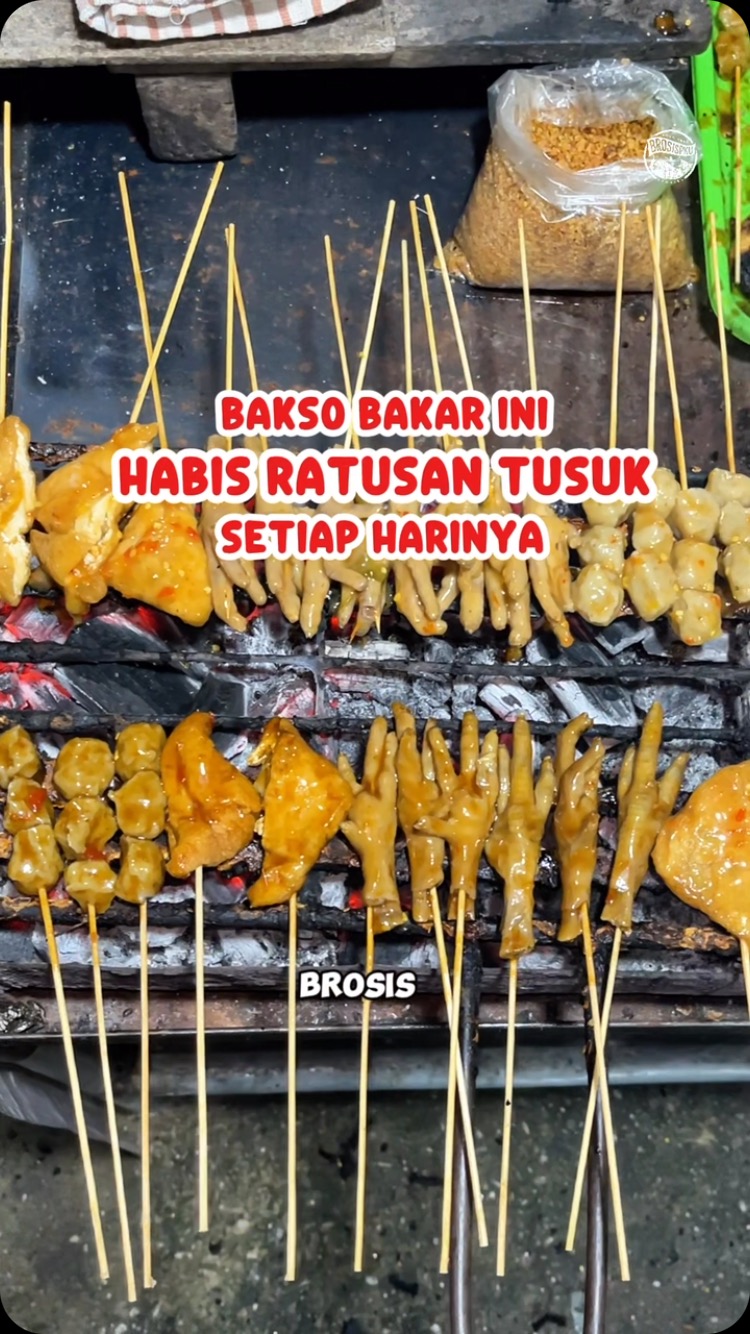 Spicy Savory Poedjok Grilled Meatballs in Pekanbaru