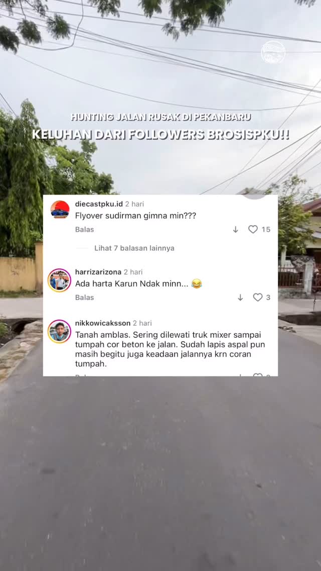 Waspadai Lubang di Jalan Semangka Pekanbaru