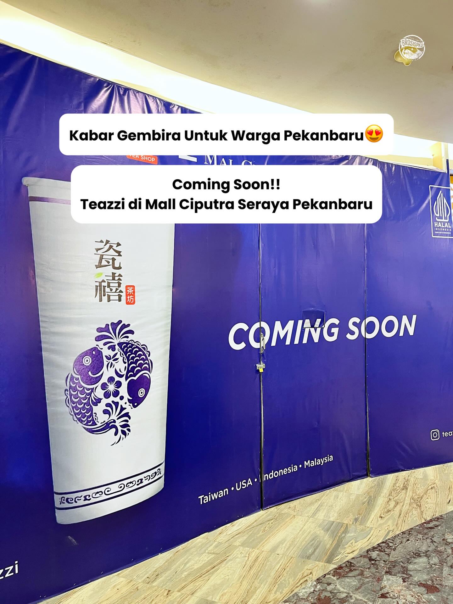 BroSis, Kabar gembira untuk warga Pekanbaru😍

Coming soon booth Teazzi di Mall Ciputra Seraya Pekanbaru!✨

Ini akan jadi booth kedua Teazzi di Pekanbaru, jadi gak perlu nungguin event lagi kalau mau cobain😍

📍Mall Ciputra Seraya Pekanbaru
(Lantai 1 di sebelah Roti O)
_
🌐 Butuh rekomendasi di Pekanbaru? Cek website www.brosispku.com

#BroSisPKUContentNanda #BroSisPKU #pku #pekanbaru #SeputarPKU