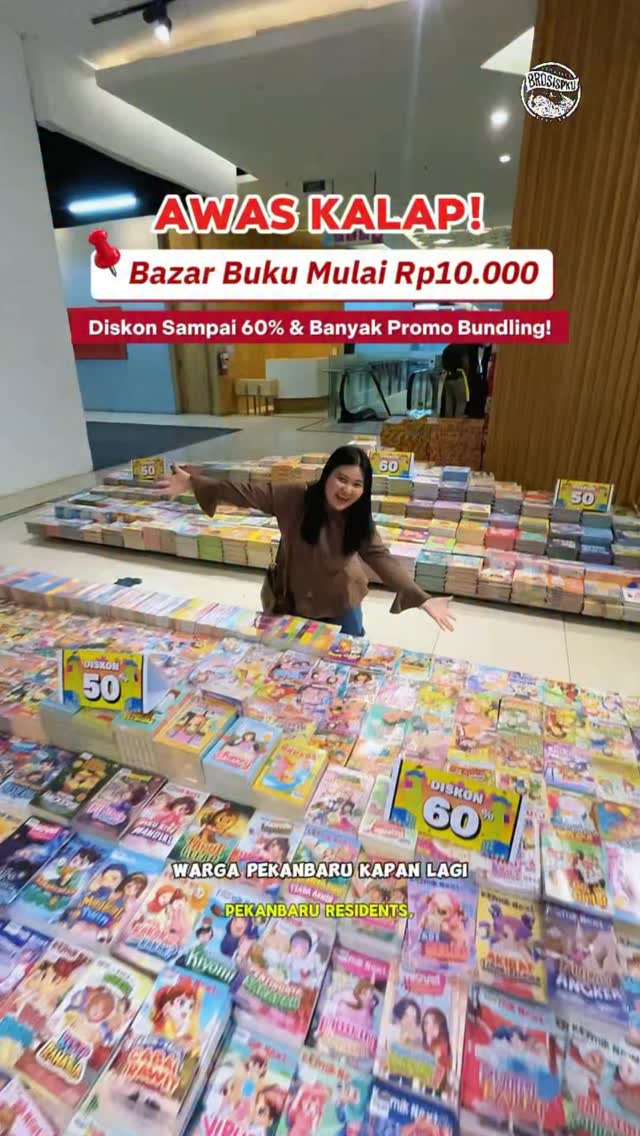 Kapan lagi bisa beli buku mulai Rp10.000, dapat 14 buku cuma Rp100.000 dan ada diskon juga sampai 60%‼️📚

Siap-siap kalap di event Out Of The Boox Booxperience yang ada di Pekanbaru Xchange!🤩🙌🏻

🗓️18 September-11 Oktober 2026!

Ada buku anak, fiksi, non-fiksi, self improvement, dan lainnya plus yang bikin kalap ada diskon 50% sampai 60%!📚🔥

Ada banyak juga promo bundling:
Beli 5 buku cuma Rp100.000, beli 3 buku Rp150.000, beli 2 buku Rp100.000.

Ada juga bundling Rp150.000 dapat 12 buku anak-anak, Rp100.000 dapat 14 buku bahkan juga ada buku yang harganya cuma Rp10.000!👀✨

Langsung aja datang dan hunting buku favorit kalian di OOTB Booxperience, Pekanbaru Xchange!😍
_
Out Of The Boox Booxperience 
@outoftheboox.id 
@outoftheboox_sumatera
 @pekanbaruxchange
⏰ Buka setiap hari, 10.00-22.00 WIB
📍Lobby Utama, Pekanbaru Xchange
🗓️ 18 September-11 Oktober 2026